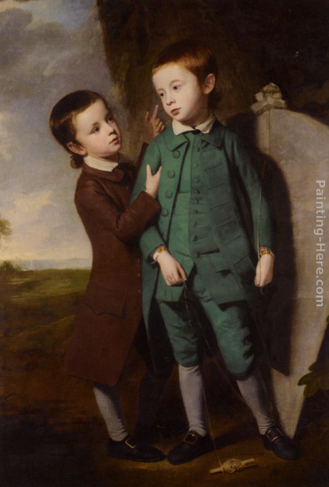 Portrait of Two Boys with a Kite painting - George Romney Portrait of Two Boys with a Kite art painting